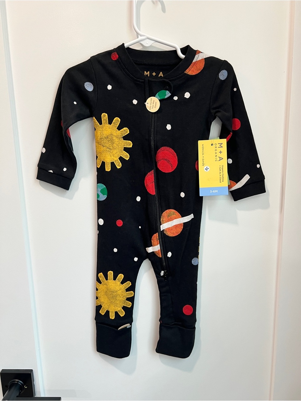 Monica + Andy Organic Cotton Solar System Zip Romper 3-6M NWT